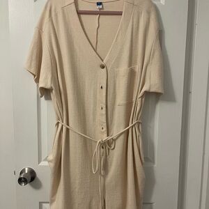 Old Navy Cream Textured Romper